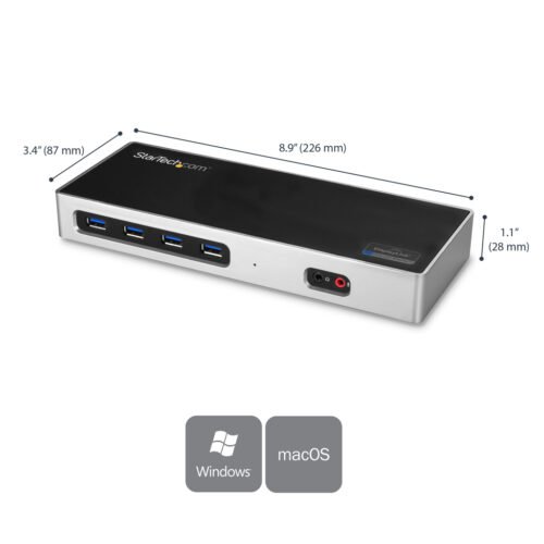 StarTech.com USB-C & USB-A Dock - Dual Monitor 4K 60Hz Dock DisplayPort + HDMI - Hybrid USB 3.0 Docking Station for USB-C or US - Image 17