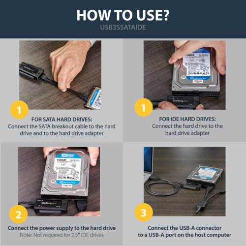 StarTech.com USB 3.0 to SATA or IDE Hard Drive Adapter / Converter - Image 6