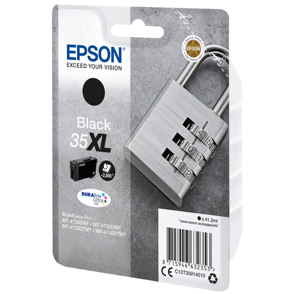 Epson Padlock Singlepack Black 35XL DURABrite Ultra Ink - Image 2
