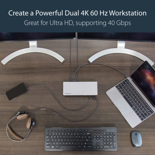 StarTech.com Thunderbolt 3 Dock - Dual Monitor 4K 60Hz TB3 Laptop Docking Station with DisplayPort - 85W Power Delivery Chargin - Image 15