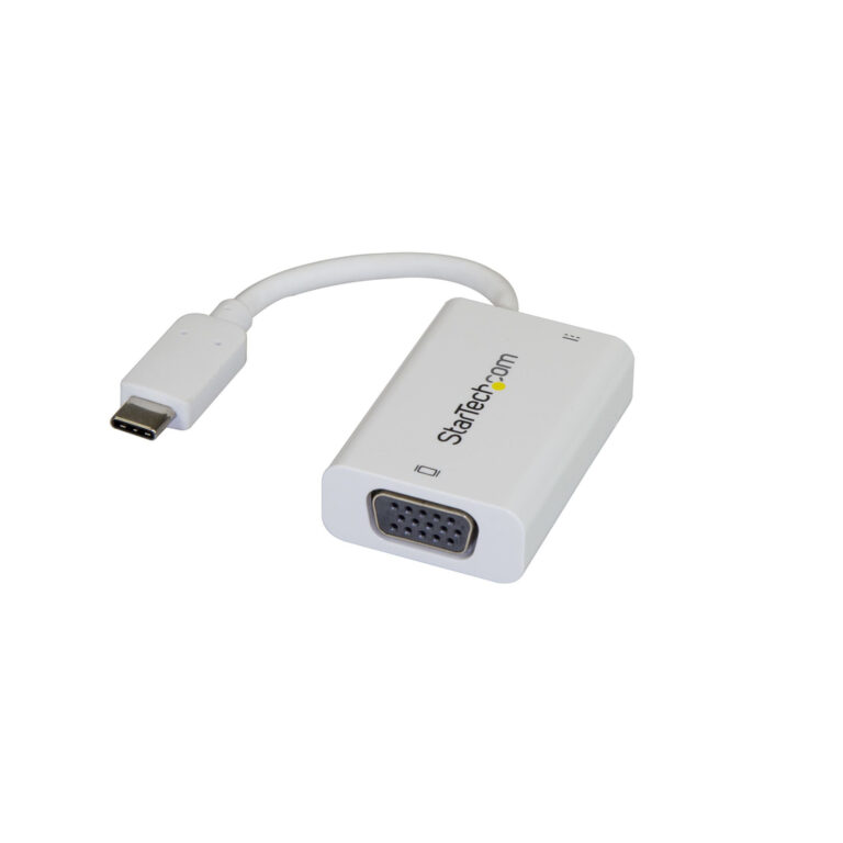 StarTech.com USB C to VGA Adapter with Power Delivery - 1080p USB Type-C to VGA Monitor Video Converter w/ Charging - 60W PD Pa
