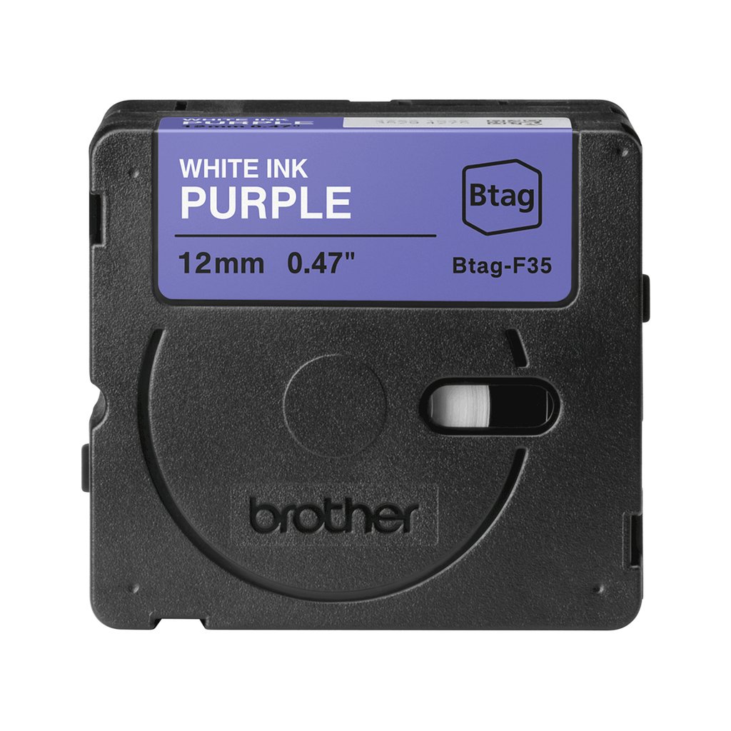 Brother BTAG-F35 label-making tape White on purple - Image 2
