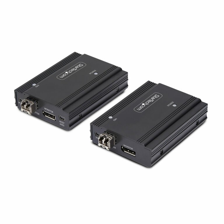 StarTech.com DisplayPort KVM Extender over Fiber Optic, 4K 60Hz, Console Extender Kit, Up to 984ft/300m (Multi-mode) with Pre-i