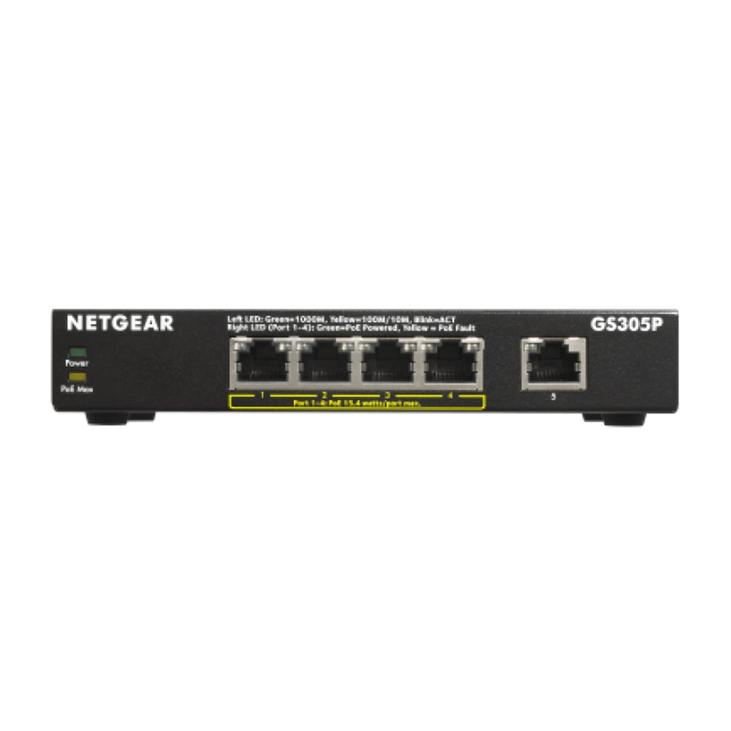 NETGEAR GS305Pv2 Unmanaged Gigabit Ethernet (10/100/1000) Power over Ethernet (PoE) Black - Image 2