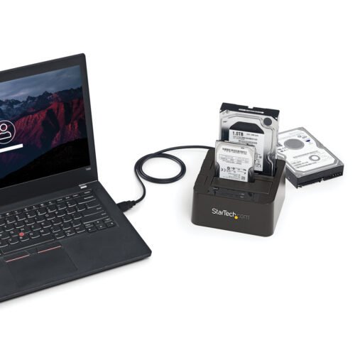 StarTech.com Dual-Bay USB 3.2 Gen 2 to SATA Hard Drive Docking Station, USB 10Gbps Hard Drive Dock, External 2.5/3.5" SATA I/II - Image 4