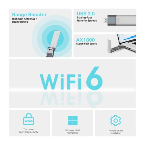 TP-Link Archer AX1800 High Gain Wireless USB Adapter - Image 5