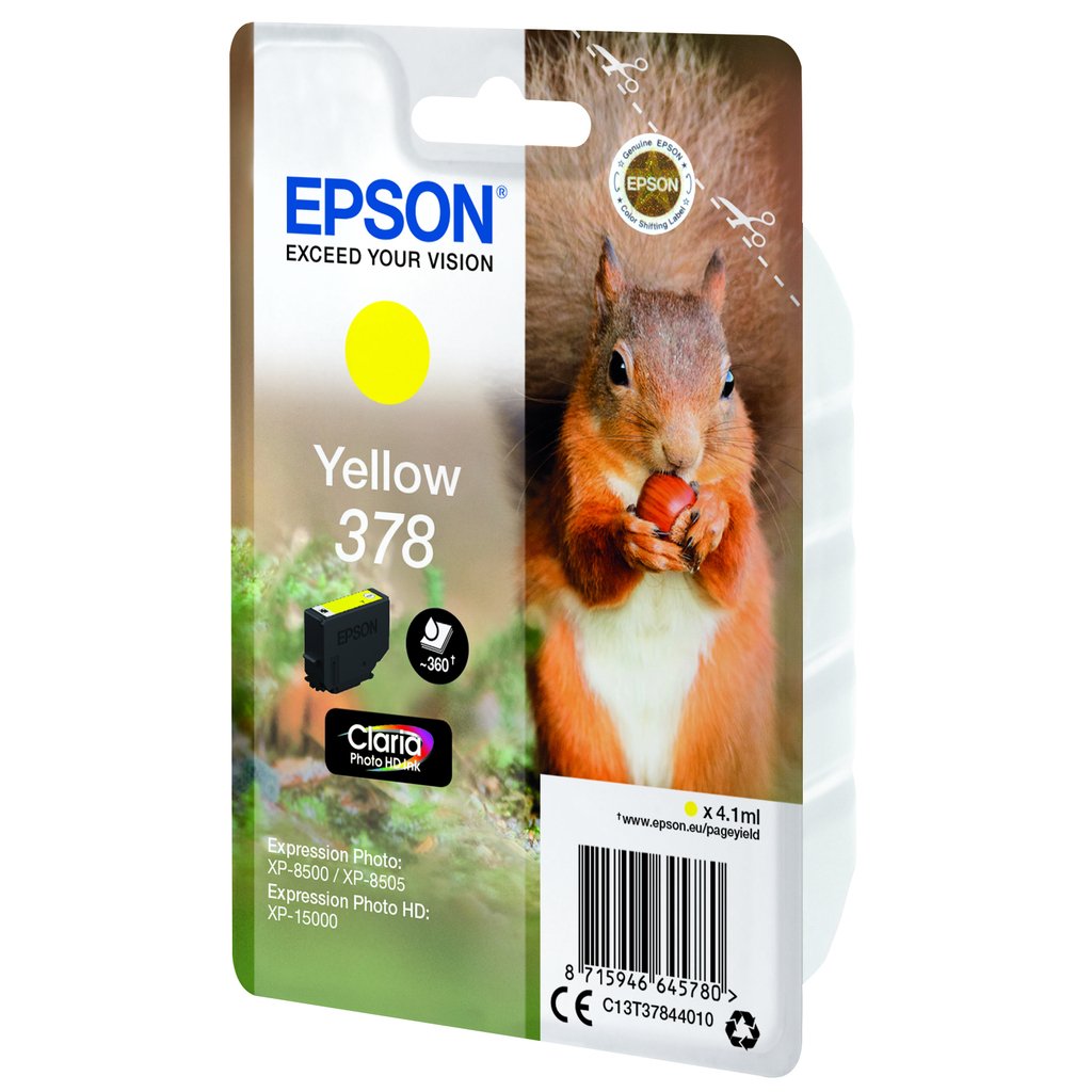 Epson Squirrel Singlepack Yellow 378 Claria Photo HD Ink - Image 3