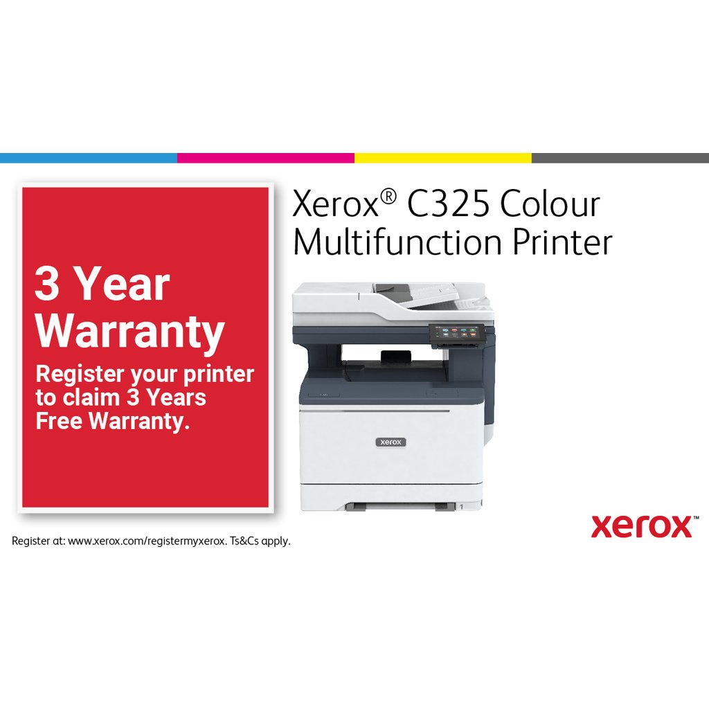 Xerox C325 A4 33ppm Wireless Duplex Copy/Print/Scan/Fax PS3 PCL5e/6 2 Trays Total 251 Sheets - Image 4
