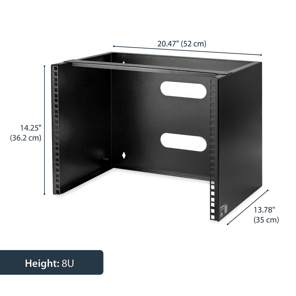 StarTech.com 8U Wall Mount Network Rack - 14 Inch Deep (Low Profile) - 19" Patch Panel Bracket for Shallow Server and IT Equipm - Image 8