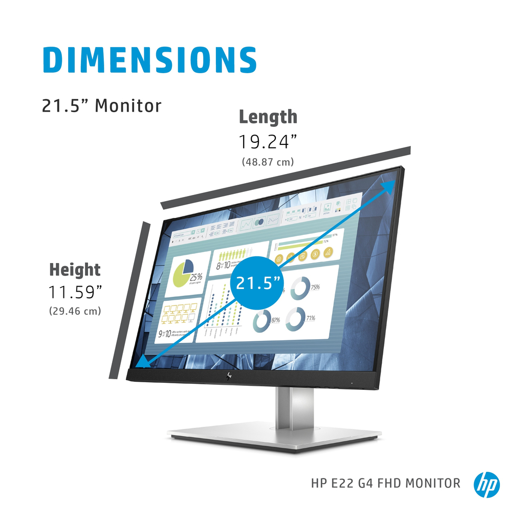 HP E-Series E22 G4 computer monitor 54.6 cm (21.5") 1920 x 1080 pixels Full HD LCD Black, Silver - Image 9
