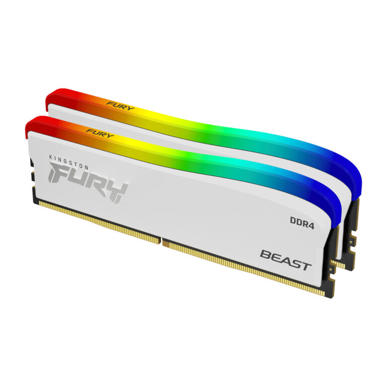 Kingston Technology FURY Beast 16GB 3200MT/s DDR4 CL16 DIMM (Kit of 2) White RGB SE