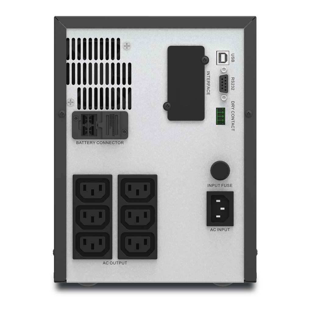 APC Easy UPS 1 Ph Line Interactive, 2000VA, Tower, 230V, 6 IEC C13 outlets, AVR, Dry Contact, LCD, W/O Network Card support - Image 3