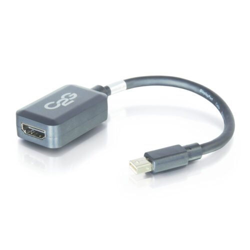 C2G 20cm Mini DisplayPort to HDMI Adapter - Thunderbolt to HDMI Converter M/F - Black - Image 4