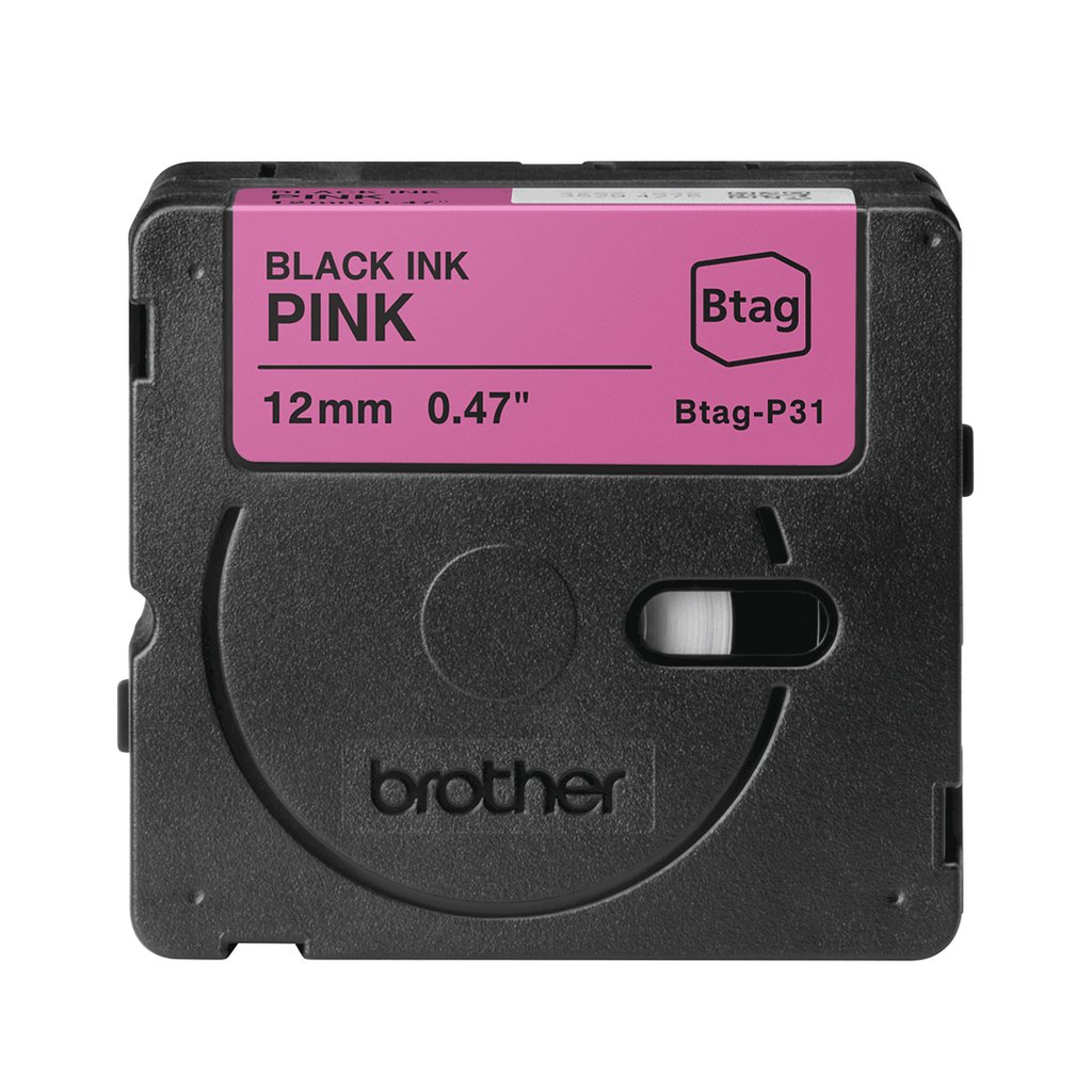 Brother BTAG-P31 label-making tape Black on pink - Image 2