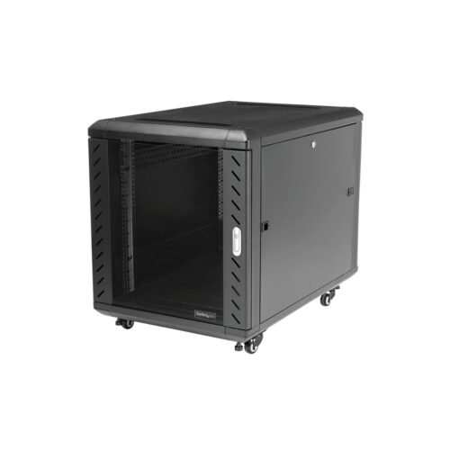 StarTech.com 4-Post 12U Server Rack Cabinet, Lockable 19" Data Rack Cabinet for Computer / AV / IT Equipment, Office / Home Net - Image 4