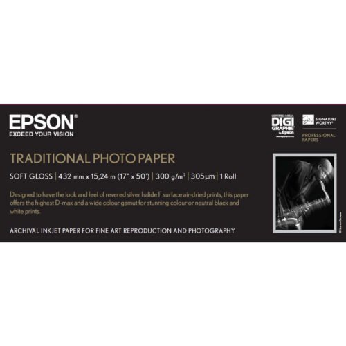 Epson Traditional Photo Paper, 17"x 15m
