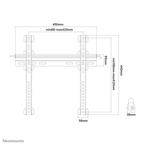Neomounts PLASMA-W040BLACK TV mount wall 23-52" - fixed - Image 2