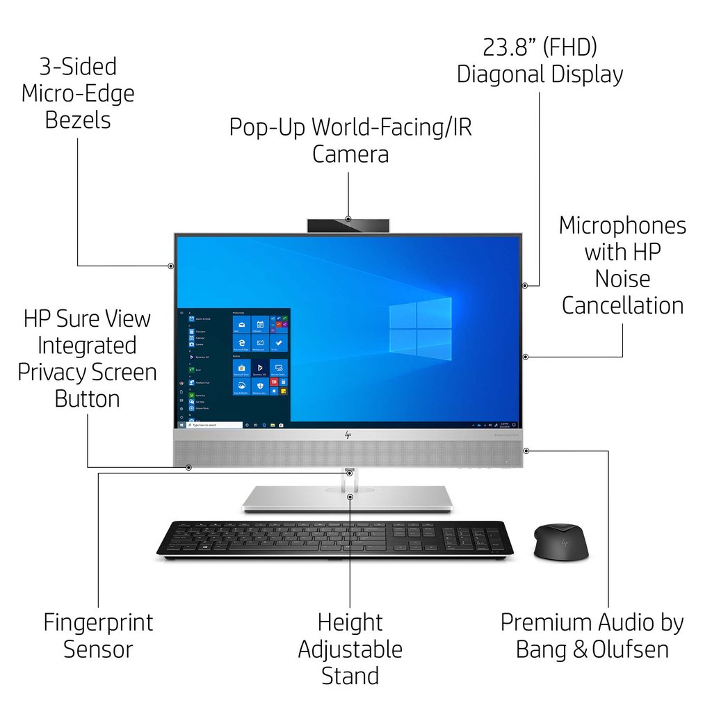 HP EliteOne 800 G6 24inch Intel® Core™ i5 i5-10500 60.5 cm (23.8") 1920 x 1080 pixels Touchscreen All-in-One PC 8 GB - Image 35