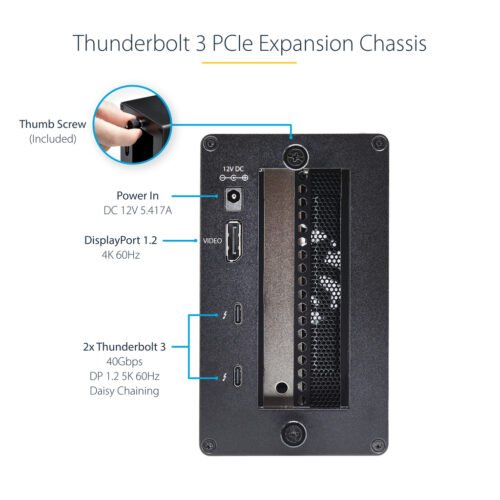StarTech.com Thunderbolt 3 PCIe Expansion Chassis, External Enclosure with One PCI Express Slot, PCIe Box for Laptops/Desktops/ - Image 8