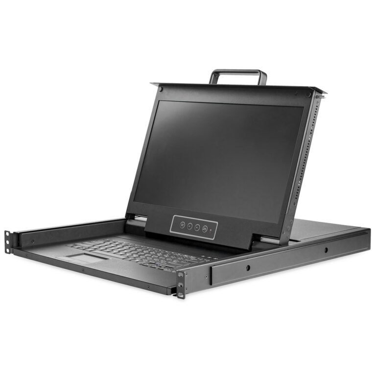 StarTech.com Rackmount KVM Console HD 1080p - Single Port VGA KVM with 17" LCD Monitor for Server Rack - Fully Featured 1U LCD