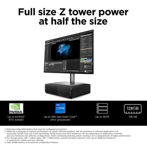 HP Z2 G9 Intel® Core™ i7 i7-14700 16 GB DDR5-SDRAM 512 GB SSD Windows 11 Pro SFF Workstation AI Workstation Black - Image 3
