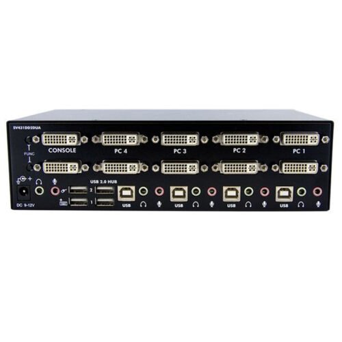 StarTech.com 4 Port Dual DVI USB KVM Switch with Audio & USB 2.0 Hub - Image 3
