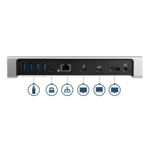 StarTech.com Thunderbolt 3 Dock - Dual Monitor 4K 60Hz TB3 Laptop Docking Station with DisplayPort - 85W Power Delivery Chargin - Image 4