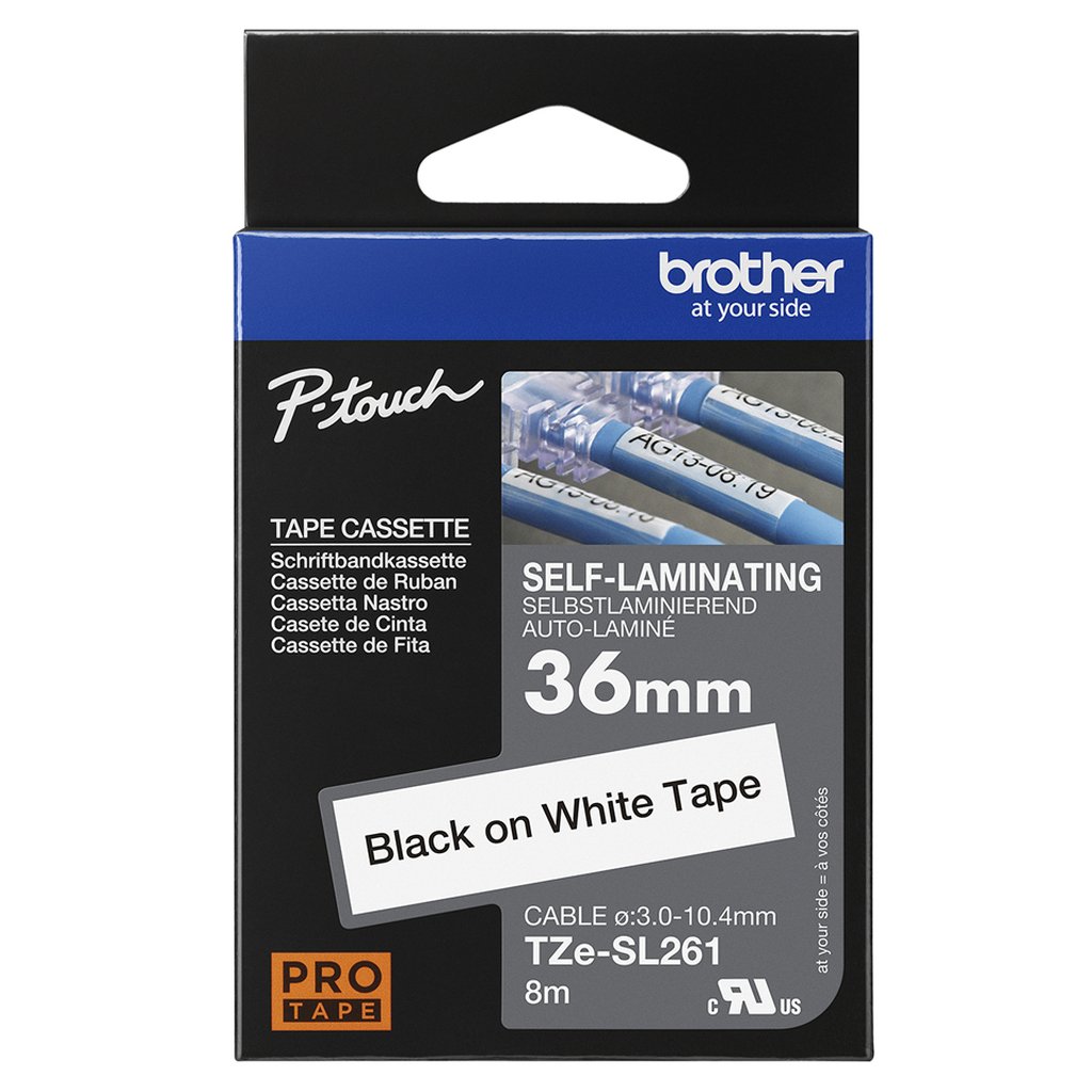 Brother TZE-SL261 label-making tape Black on white - Image 5