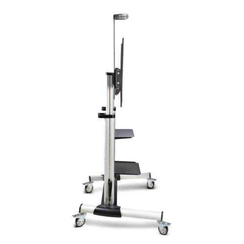 StarTech.com Rolling TV Cart/Stand On Wheels For 60-100inch Flat Screens Up To 220lb (100kg), Height Adjustment via Hand Crank, - Image 5