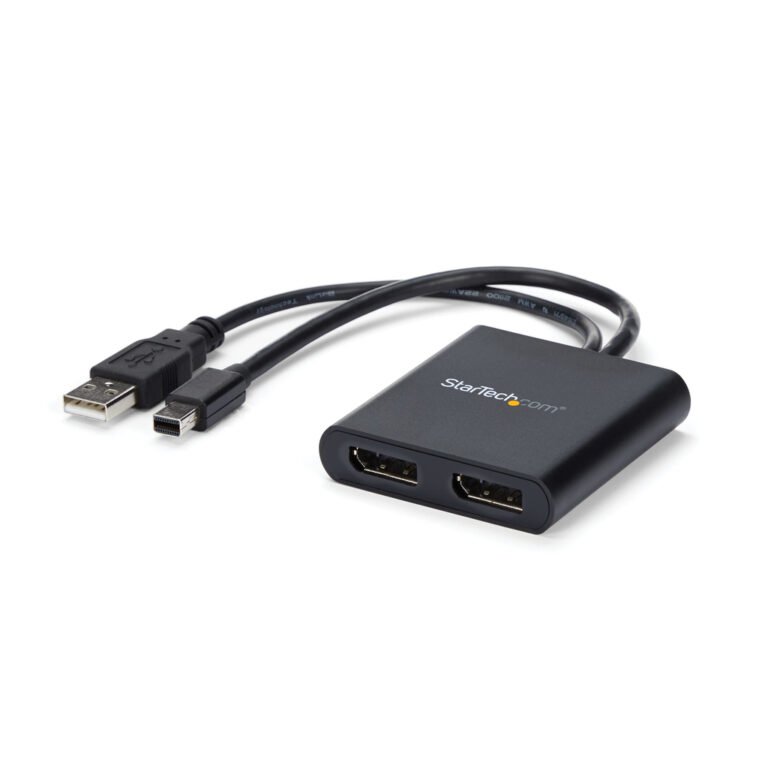 StarTech.com 2-Port Multi Monitor Adapter - Mini DisplayPort to 2x DisplayPort MST Hub - Dual 4K 30Hz - Video Splitter for Exte