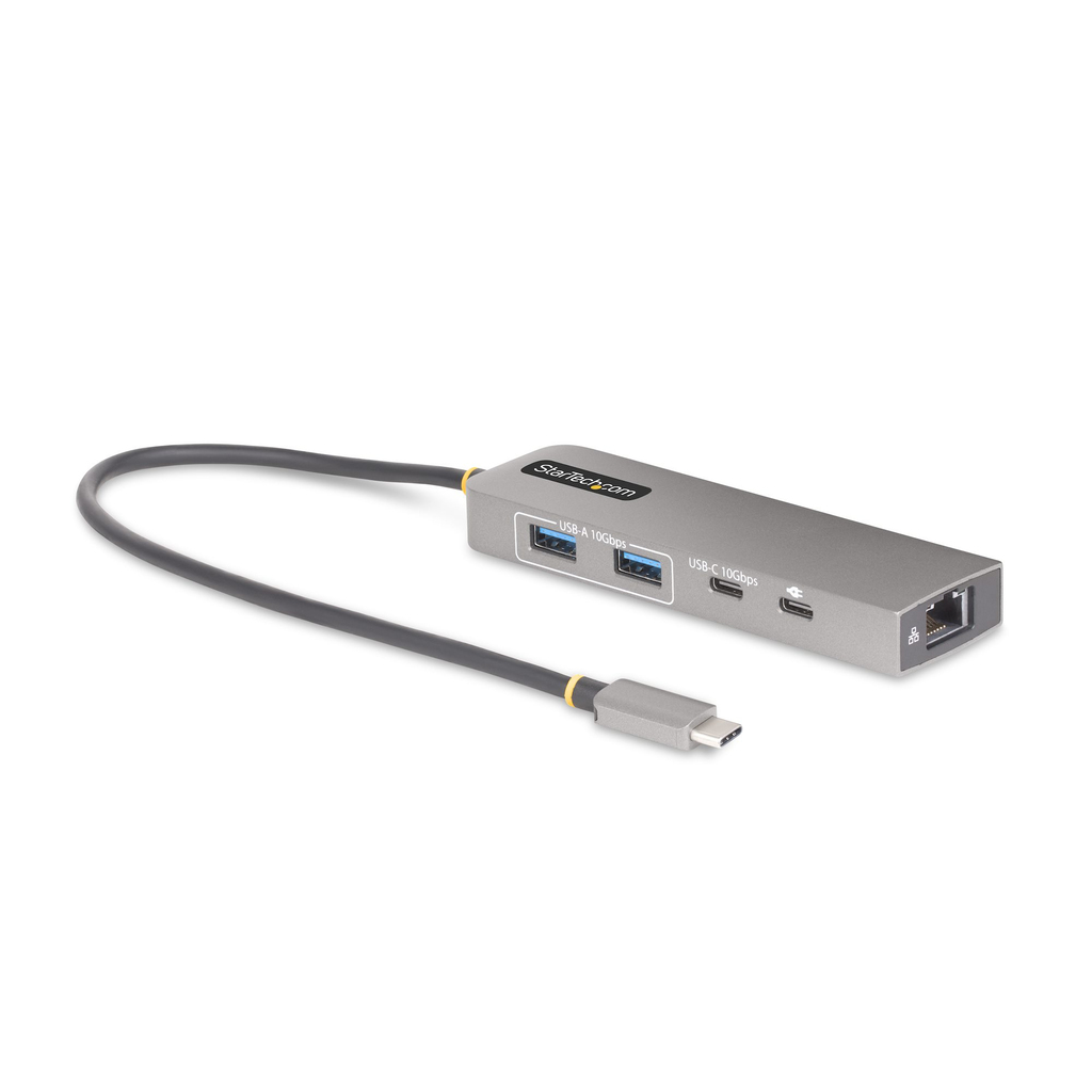 StarTech.com 3-Port USB-C Hub with 2.5 Gbps Ethernet and 100W Power Delivery Pass-Through Port, USB 3.2 10Gbps, 2x USB-A/1x USB