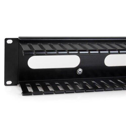 StarTech.com Horizontal 2U Server Rack Cable Management Finger Duct w/ Cover - 19" Network Rack Wire Duct Raceway Panel - Slott - Image 9