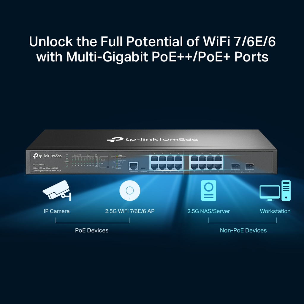 TP-Link Omada 16-Port 2.5G and 2-Port 10GE SFP+ L2+ Managed Switch with 8-Port PoE+ - Image 5