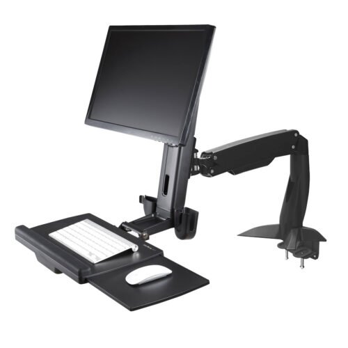 StarTech.com Sit Stand Monitor Arm - Desk Mount Adjustable Sit-Stand Workstation Arm for Single 34" VESA Mount Display - Ergono - Image 7