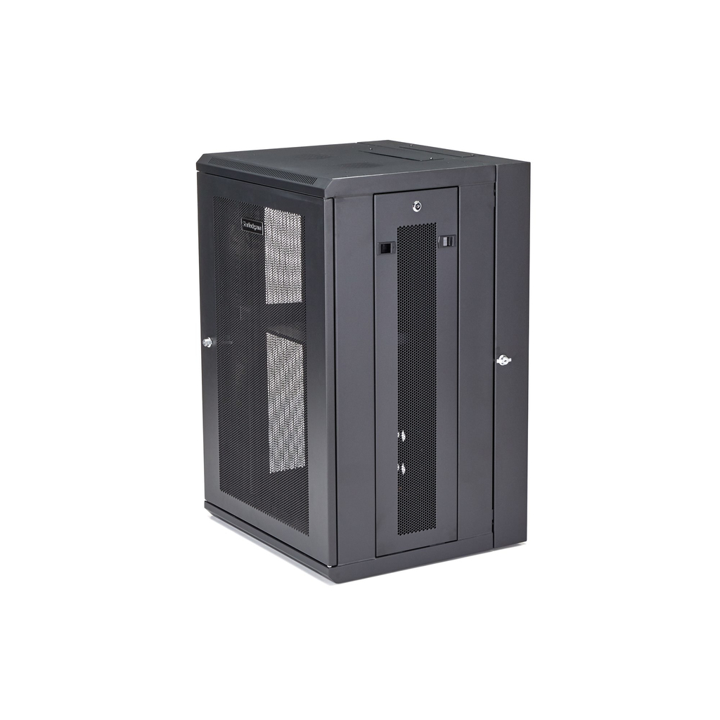 StarTech.com 4-Post 18U Wall Mount Network Cabinet with 1U Shelf, 19" Hinged Wall-Mounted Server Rack for Data / AV / Electroni - Image 4