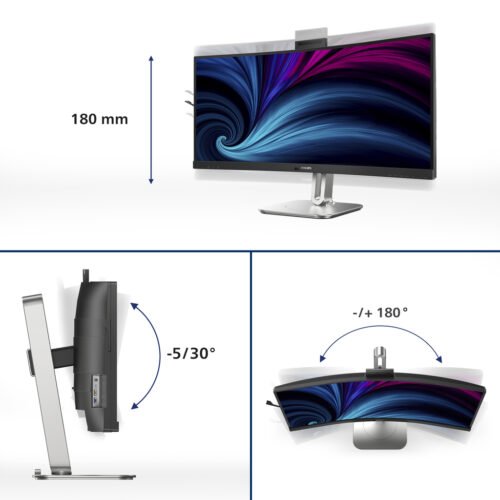 Philips 6000 series 34B2U6603CH/00 computer monitor 86.4 cm (34") 3440 x 1440 pixels Wide Quad HD LCD Grey - Image 4