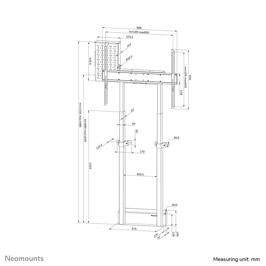 Neomounts WL55-875WH1TV floor stand 55-100" - wall - motorised - TÜV - Image 20