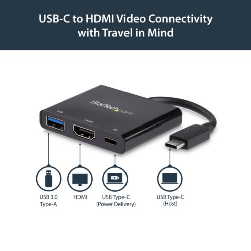 StarTech.com USB-C Multiport Adapter with HDMI - USB 3.0 Port - 60W PD - Black - Image 15