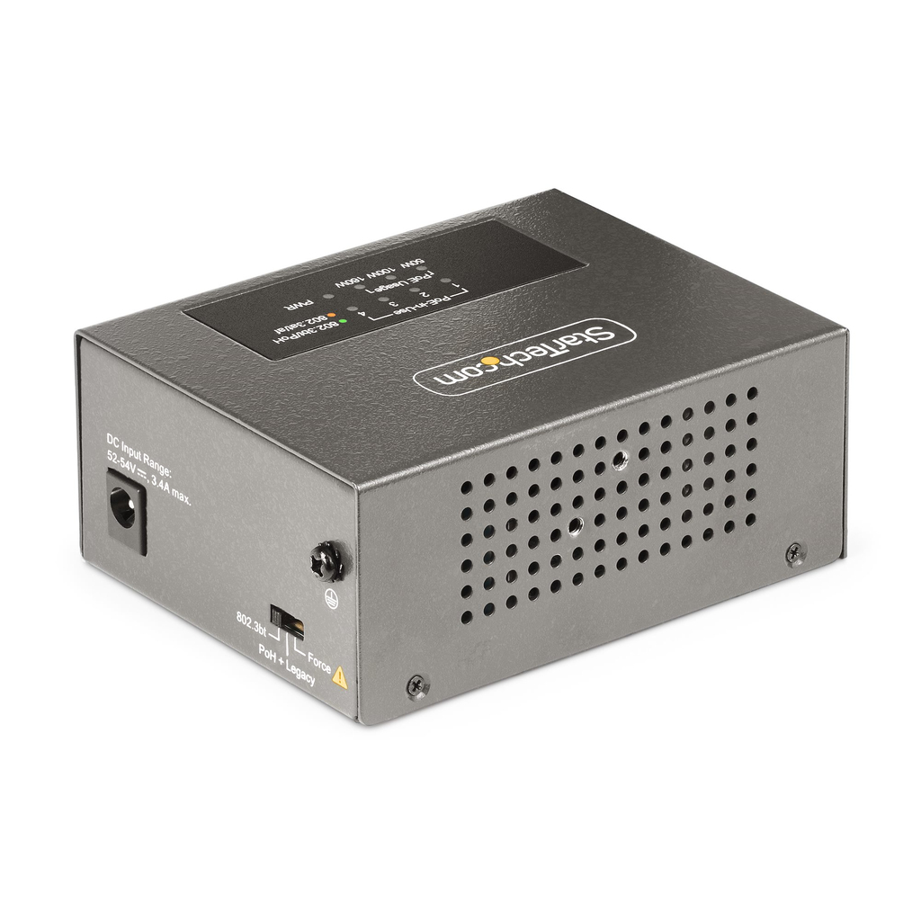 StarTech.com 4-Port Multi-Gigabit PoE++ Injector, 5/2.5/1G Ethernet (NBASE-T), PoE/PoE+/PoE++ (802.3af/802.3at/802.3bt), 160Wat - Image 4