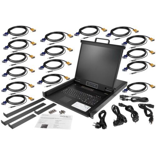 StarTech.com 16 Port Rackmount KVM Console w/ 6ft Cables - Integrated KVM Switch w/ 19" LCD Monitor - Fully Featured 1U LCD KVM - Image 5