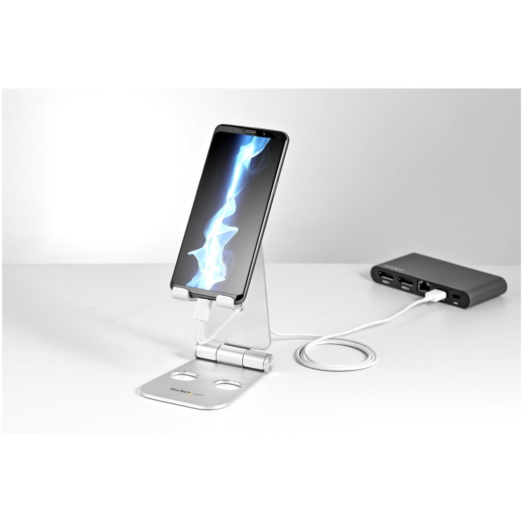 StarTech.com Phone and Tablet Stand - Foldable Universal Mobile Device Holder for Smartphones & Tablets - Adjustable Multi-Angl - Image 3