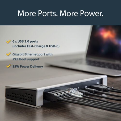 StarTech.com Thunderbolt 3 Dock - Dual Monitor 4K 60Hz TB3 Laptop Docking Station with DisplayPort - 85W Power Delivery Chargin - Image 14