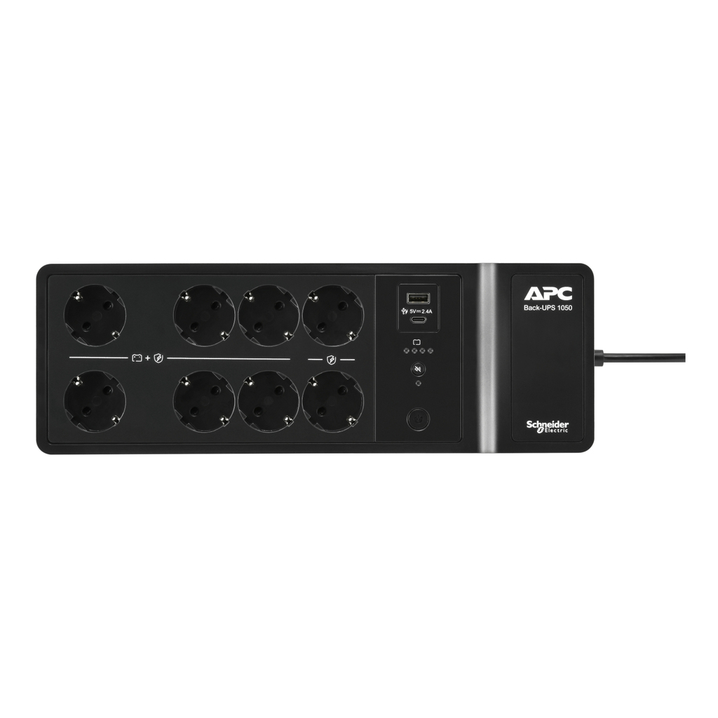 APC Back-UPS, 1050VA/600W Floor/Wall Mount, 230V, 8x Schuko CEE 7/3 outlets, USB Type A+C Port, User Replaceable Battery - Image 11
