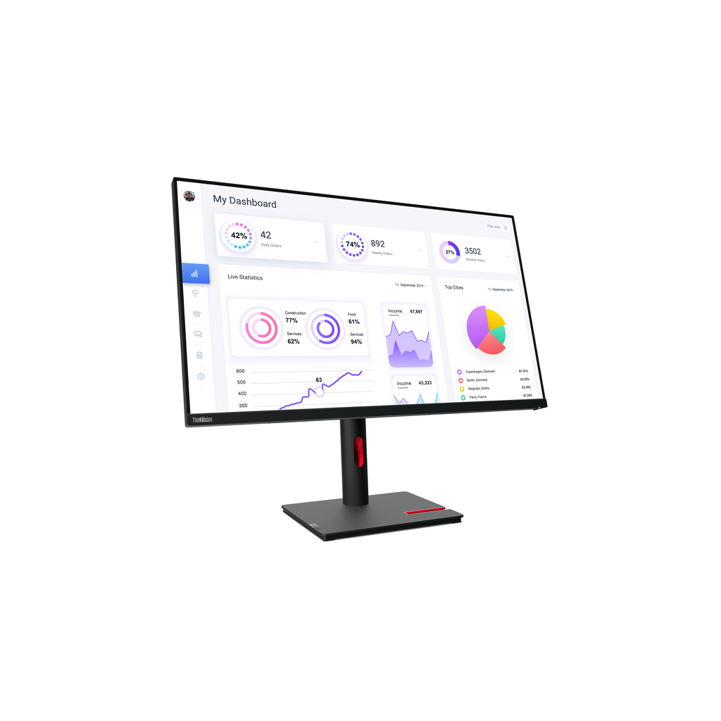 Lenovo ThinkVision T32p-30 LED display 80 cm (31.5") 3840 x 2160 pixels 4K Ultra HD Black - Image 3