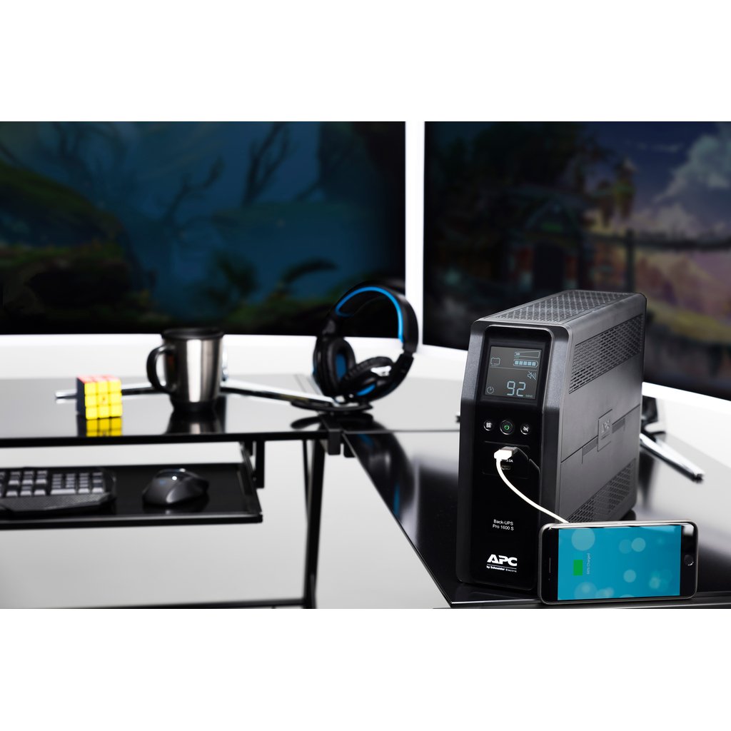 APC Back-UPS Pro, 1600VA/960W, Tower, 230V, 8x IEC C13 outlets, Sine Wave, AVR, USB Type A + C ports, LCD, User Replaceable Bat - Image 14