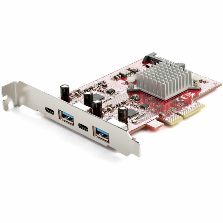 StarTech.com 4-Port USB PCIe Card - 10Gbps USB PCI Express Expansion Card w/ 2 Controllers - 2x USB-C & 2x USB-A ports (USB 3.2