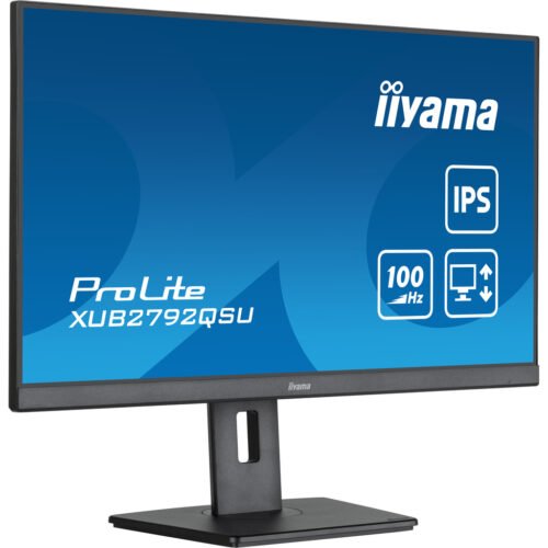 iiyama ProLite 27” QHD IPS technology panel with USB hub and 100Hz refresh rate and 150mm height adjustable stand - Image 4