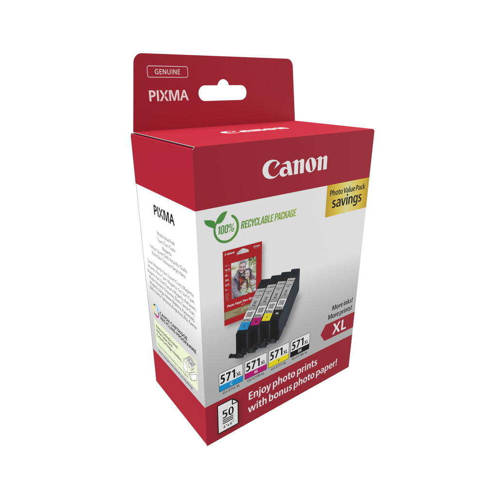 Canon 0332C006 ink cartridge 4 pc(s) Original High (XL) Yield Black, Cyan, Magenta, Yellow - Image 2