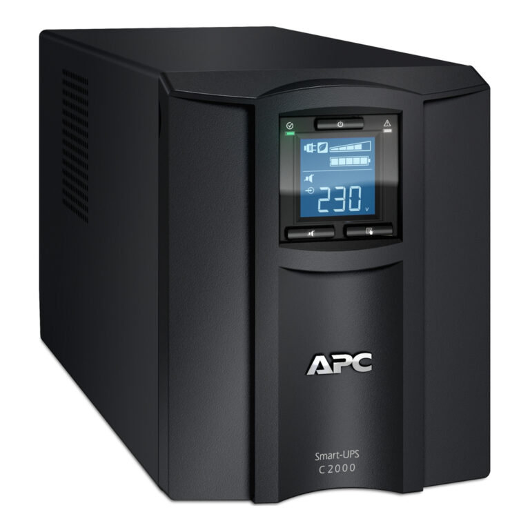 APC Smart-UPS C, Line Interactive, 2000VA, Tower, 230V, 6x IEC C13+1x IEC C19 outlets, USB and Serial communication, AVR, Graph