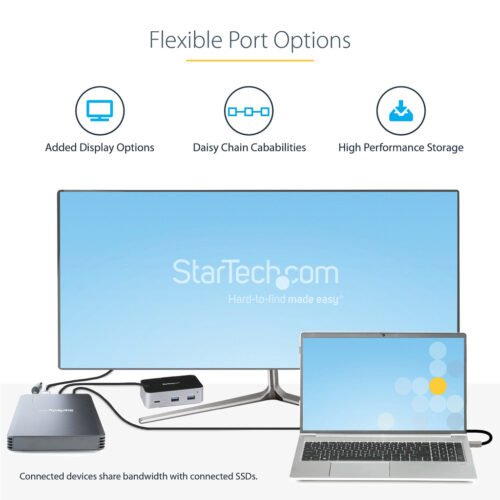 StarTech.com 4 Bay Thunderbolt 3 NVMe Enclosure, For M.2 NVMe SSD Drives, 1x DisplayPort Video/ 2x TB3 Downstream Ports, 40Gbps - Image 17